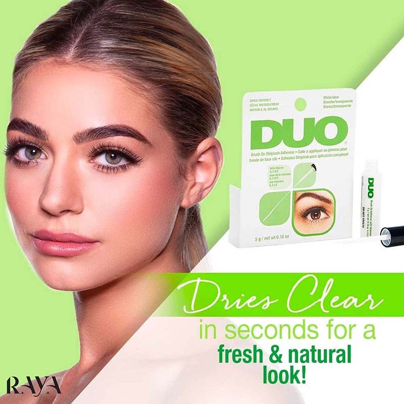 چسب مژه بی رنگ دیو DUO وزن 5 گرم DUO Brush-on Strip Lash Adhesive White/Clear Tone